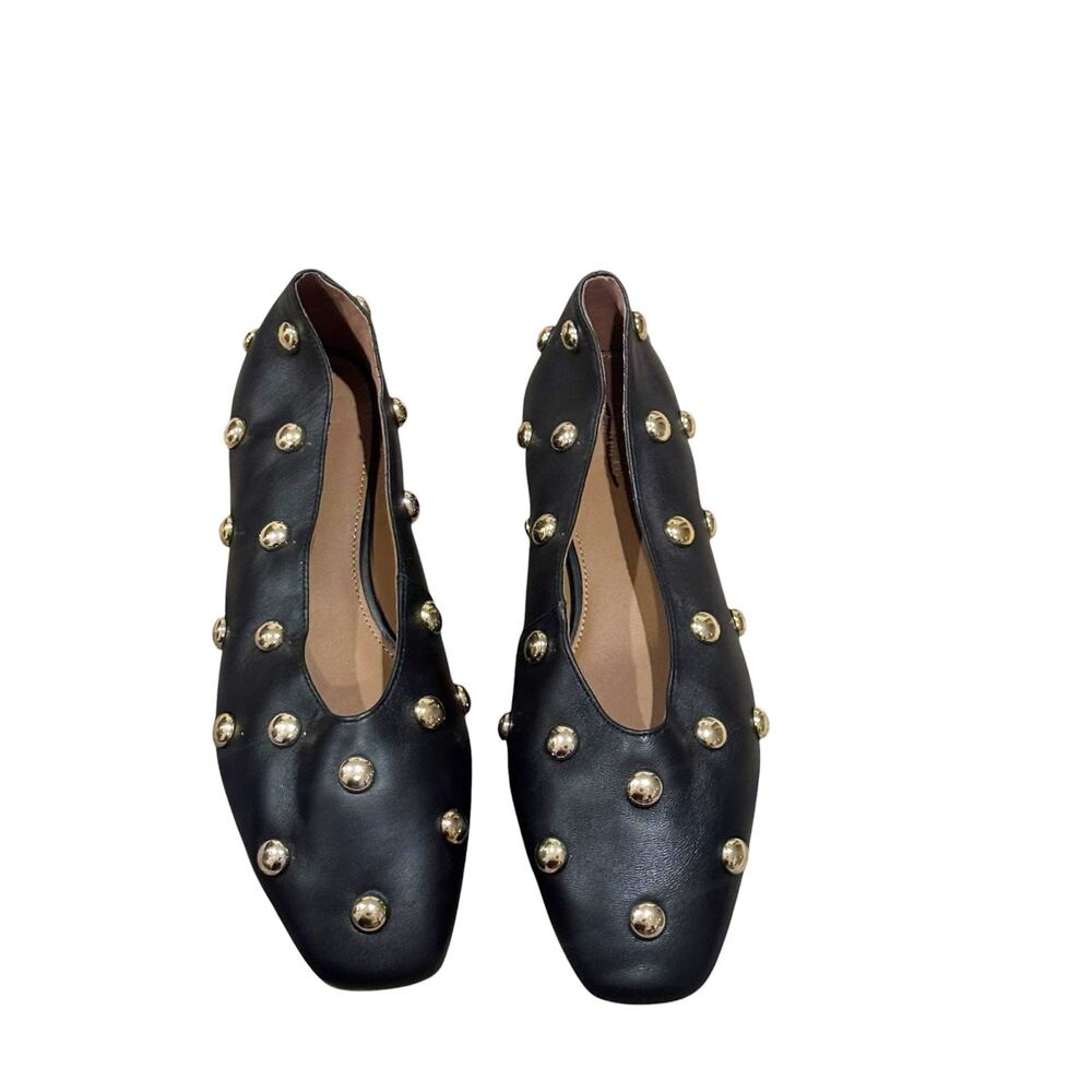 Madewell Mylie Stud Embellished Ballet Flat Classic True Black Size 10.5 NWOT - Picture 7 of 12